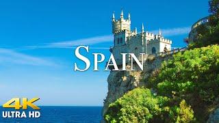 FLYING OVER SPAIN 4K UHD Relaxing Music with Beautiful Nature Scenery  4K VIDEO Ultra HD  4K TV