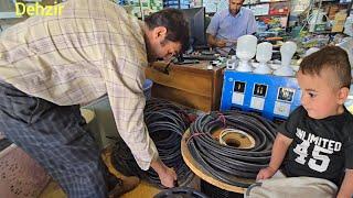 Lighting from the city to the house buying electrical cables and household appliances Aghaqarboun