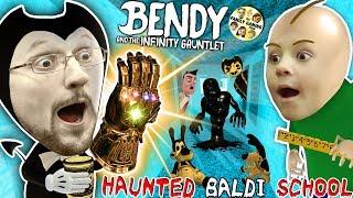 BALDIS SCHOOL of BENDY & the INK MACHINELINGS BACON Soup vs Infinity Gauntlet? Insane FGTEEV Vid