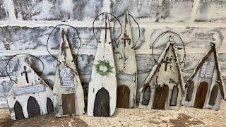 DIY Primitive Church Ornaments from Wood Shims