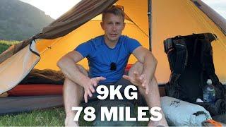 Backpacking Gear Load Out - Sub-9kg  20lbs for 78 Miles inc Food