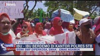 Emak-emak Ngamuk Didepan Polres STB  Tuntut Transparansi  Kasus Perkosaan Siswi SMP #iNewsMalam0503