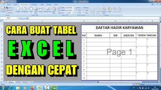 Cara membuat Tabel di Excel untuk Pemula