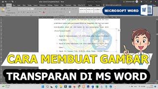 Cara membuat gambar menjadi transparan di ms word 2010