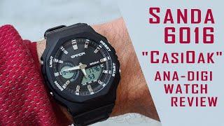 Sanda 6016 Casio Oak homage analog-digital watch review #sandawatch #gedmislaguna