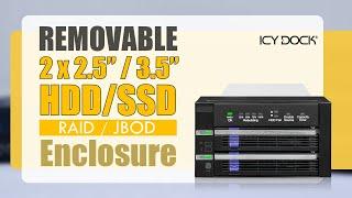 ICY DOCK Dual 2.5”3.5” SATA HDDSDD RAID 1 Enclosure  FatCage MB901SPR-B R1