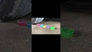 EXPERIMENT CAR VS SLIME SPIKE _CRUSHING CRUNCHY &SOFT THINGS BY CAR #shorts #crunchy #crushing #new