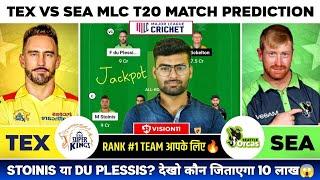 TEX vs SEA Dream11 TEX vs SEA Dream11 Prediction Texas vs Seattle T20 Team Today