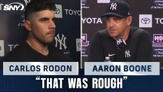 Carlos Rodon and Aaron Boone break down a rough night for Rodon and Yankees  SNY