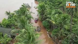Gujarat Flood Crisis  Drone Footage  Ambika River Flooding in Gandevi Navsari  News9
