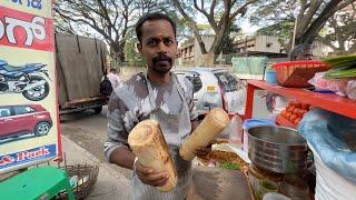 Unusual BANANA STEM Chaat Masala of South India  Indian Street Food