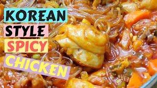韓式辣雞粉絲 中字  Korean Style Spicy Chicken ｜Carmen卡文