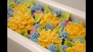 STAR SHOWERS TYPE Piping Chrysanthemums with Cold Process Soap