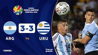 ARGENTINA vs. URUGUAY 3-3  RESUMEN  CONMEBOL PREOLÍMPICO  FASE PRELIMINAR