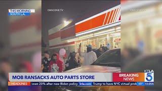 Looters break into Auto Zone following street takeover report in L.A.