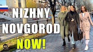  4KRussia  Nizhny Novgorod  Walking Tour - 4K 60 - Centre City Walk With Ambient Sounds