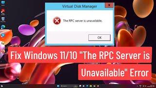 Fix Windows 1110 The RPC Server Is Unavailable Error