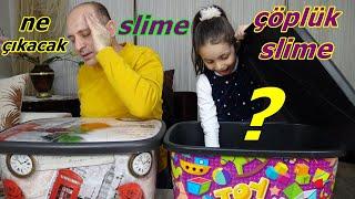 Kutudan Ne Çıkacak Slime Challenge Çöplük Slime  Eğlenceli Çocuk Videosu