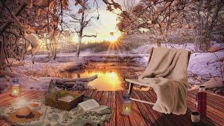 Sunny Winter Day Ambience   Peaceful Nature Sounds & Calming River Sounds