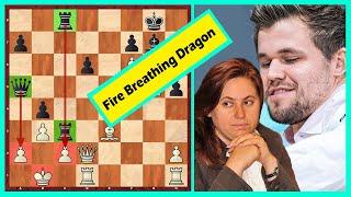 Polgar vs Carlsen Polgar Plays Yugoslav Attack Against Carlsens Dragon