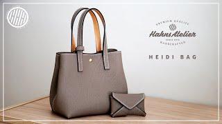 Leather Craft Heidi bag making  Hermes leather  DIY  Pattern available