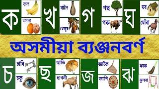 ASSAMESE ALPHABETASSAMESE LETTERBYONJANBORNAব্যঞ্জনবৰ্ণASSAMESE কখগঘক খ গ ঘ অসমীয়া বৰ্ণমালা