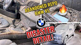 Deep cleaning extremely dirty abandoned BMW X5  Satisfying DISASTER Car Detailing Restoration