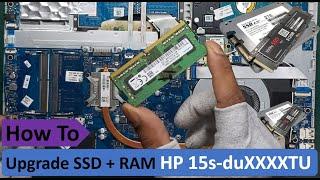 HP 15s-du Series 11th Gen Laptop Upgrade M.2 NVMe SSD RAM & Disassembly HP 15s du 3024 tu