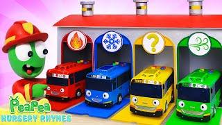 Funny Color Bus Song + More   Pea Pea Nursery Rhymes & Kids Songs