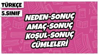 5. Sınıf Türkçe - Neden-Sonuç Sebep-Sonuç Amaç-Sonuç ve Koşul-Sonuç Şart-Sonuç Cümleleri  2022