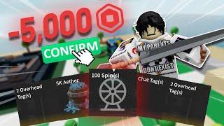 I Spent 5000 ROBUX On DAILY SPINS And This Is What I Got Combat Warriors