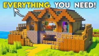 Minecraft Ultimate Wooden Base Tutorial  25  How to build large wooden house
