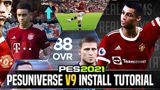 PESUNIVERSE V9 Option File Install Tutorial - 2021-2022 Kits Updated Player Stats Klashman Tactics