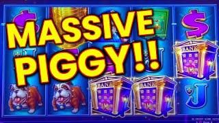 3 JACKPOTS MASSIVE PIG PIGGY BANKIN WAS ON FIRE HIGH LIMIT LOCK IT LINK SLOT MACHINE IN LAS VEGAS