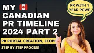 My Canadian PR Timeline 2024  PERMANENT RESIDENCY IN CANADA WITH 1YEAR PGWP  PR PORTAL  ECOPR