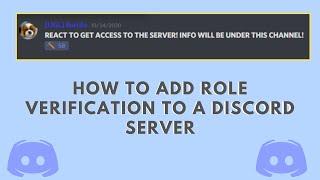 How to add Role Verification to your Discord