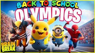  Back to School Olympics  Brain Break for Kids  Just Dance  Danny GoNoodle  Inside Out 2