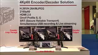 4Kp60 HEVC Encoder & Decoder Solution_Latency TestSRTRTSPMPEG-TSRTMPONVIF