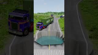 Truck vs Giant Water Pit #4