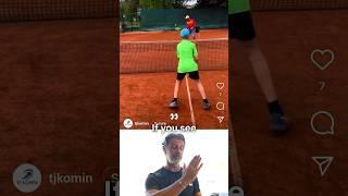 What should you do with your other hand between shots in tennis?  #tennis #tennistips #tenniscoach