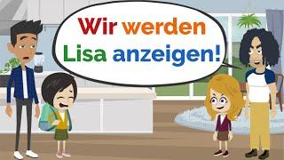 Deutsch lernen  Lisa wird angezeigt  Wortschatz und wichtige Verben