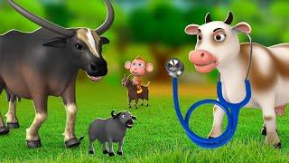 काला भैंस और सुंदर गाय की दुश्मनी - Black Buffalo Beautiful Cows Enmity Hindi Kahaniya JOJO TV Kids