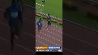 Usain BOLT 9.82 vs Yohan BLAKE 9.96 during Mining Athletissima Lausanne 2010.