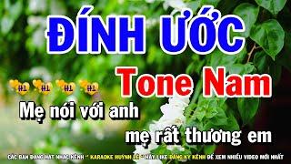 ĐÍNH ƯỚC Karaoke Nhạc Sống Tone Nam  Karaoke Huỳnh Lê