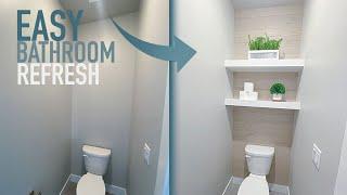 Bathroom Transformation on a Budget - DIY Bathroom Shelves