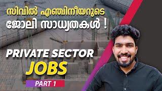 JOB OPTIONS FOR CIVIL ENGINEERS  CIVIL ENGINEERING JOBS IN PRIVATE SECTOR Malayalam