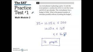 SAT Practice Test #1 Math Module 2 Problem #20