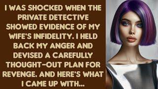 I was shocked when the private detective showed evidence of my wifes infidelity. I held back my...