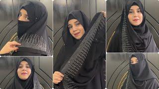 Burkhe ke dupatte ke sath 2 beautiful hijab styles 