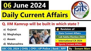 Daily Current Affairs 2024  6 June 2024 Current Affairs  Current Affairs Today 2024